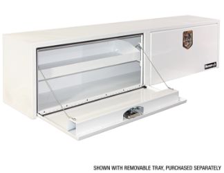 Buyers Products 1702850 16" x 13" x 88" White Steel Topside Toolbox with T-Handle Latch 