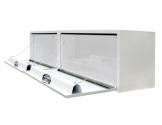 Buyers Products 1702840 16" x 13" x 72" White Steel Topside Toolbox with T-Handle Latch 