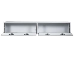 Buyers Products 1702860 16" x 13" x 96" White Steel Topside Toolbox with 2 T-Handle Latches - BUY 1702860