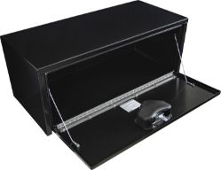 Buyers Products 1703305 14" x 16" x 36" Black Steel Underbody Drop Door Toolbox with T-Handle Latch - BUY 1703305