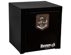 Buyers Products 1703320 15" x 13" x 15" Black Steel Underbody Drop Door Toolbox with T-Handle Latch - BUY 1703320