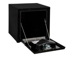 Buyers Products 1703320 15" x 13" x 15" Black Steel Underbody Drop Door Toolbox with T-Handle Latch - BUY 1703320