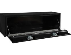 Buyers Products 1703328 15" x 13" x 48" Black Steel Underbody Drop Door Toolbox with T-Handle Latch - BUY 1703328