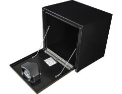 Buyers Products 1703330 16" x 14" x 18" Black Steel Underbody Drop Door Toolbox with T-Handle Latch - BUY 1703330