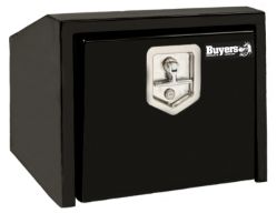 Buyers Products 1703351 14" x 12" x 18" Black Slant Back Steel Underbody Drop Door Toolbox with T-Handle Latch - BUY 1703351