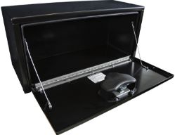 Buyers Products 1703353 14" x 12" x 30" Black Steel Underbody Drop Door Toolbox with T-Handle Latch - BUY 1703353