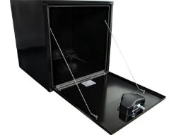 Buyers Products 1704300 24" x 24" x 24" Black Steel Underbody Drop Door Toolbox with T-Handle Latch - BUY 1704300