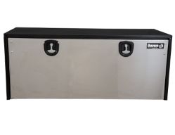 Buyers Products 1702710 18" x 18" x 48" Black Steel Underbody Toolbox with Stainless Steel Door - BUY 1702710