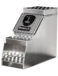 Buyers Products 1705181 24" x 28" x 18" Aluminum Step Box for Medium and Heavy-Duty Trucks 