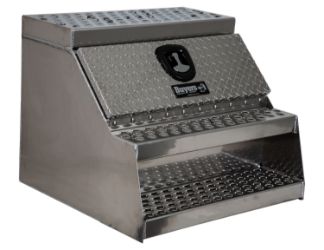 Buyers Products 1705180 24" x 28" x 12" Aluminum Step Box for Medium and Heavy-Duty Trucks 