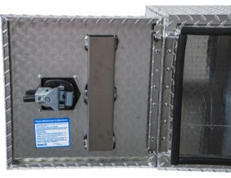 Buyers Products 1705205 18" x 18" x 36" Aluminum Diamond Tread Double Barn-Door Style Underbody Toolbox 