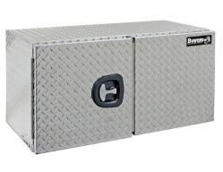 Buyers Products 1702240 24" x 24" x 48" Aluminum Diamond Tread Double Barn-Door Style Underbody Toolbox - BUY 1702240
