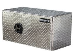 Buyers Products 1702235 24" x 24" x 36" Aluminum Diamond Tread Double Barn-Door Style Underbody Toolbox - BUY 1702235