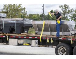 Buyers Products 1702240 24" x 24" x 48" Aluminum Diamond Tread Double Barn-Door Style Underbody Toolbox - BUY 1702240