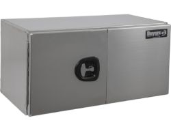 Buyers Products 1705350 24" x 24" x 72" Smooth Aluminum Double Barn Door Style Underbody Toolbox with 2 T-Handle Latches 