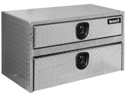 Buyers Products 1712205 20" x 18" x 36" Aluminum Underbody Toolbox with Drawer, Aluminum Recessed Door and 2 T-Handle Latches - BUY 1712205