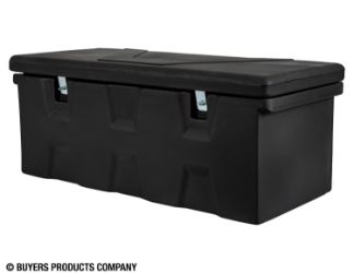 Buyers Products 1712240 6.3 Cubic Foot Black Polymer All-Purpose Chest - Two Zinc Hasp 