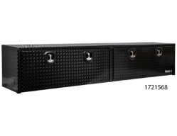Buyers Products 1721565 18" x 16" x 90" Black Powder Coated Aluminum Topside Toolbox - BUY 1721565