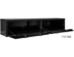 Buyers Products 1721561 16" x 13" x 96" Black Powder Coated Aluminum Topside Toolbox - BUY 1721561