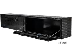 Buyers Products 1721561 16" x 13" x 96" Black Powder Coated Aluminum Topside Toolbox - BUY 1721561