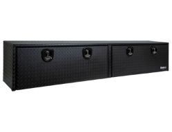 Buyers Products 1722568 18" x 16" x 96" Textured Matte Black Diamond Tread Aluminum Topsider Truck Box - BUY 1722568