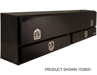 Buyers Products 1725641 21" x 13.5"/11.5" x 72" Contractor Style Black Diamond Tread Aluminum Topside Toolbox with Drawers 