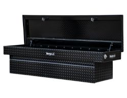 Buyers Products 1729450 23 x 27 x 71" Gloss Black Diamond Tread Aluminum Crossover Truck Box - BUY 1729450