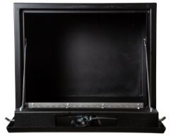 Buyers Products 1732510 18" x 18" x 48" Textured Matte Black Steel Underbody Drop Door Truck Box with 3-Point Latch - BUY 1732510