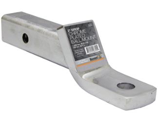 Buyers Products 1803006 6000# 2" Straight Ball Mount with 2" Drop x 8" Length - Chrome Plated Finish 