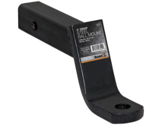 Buyers Products 1803013 6000# 2" High-Low Ball Mount with 4" Drop x 10" Length - Black Powder Coat Finish 