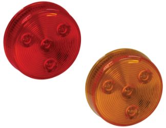 Buyers Products 5622514 2.5" Red 4 LED Round Marker Light w/ Grommet & Plug 