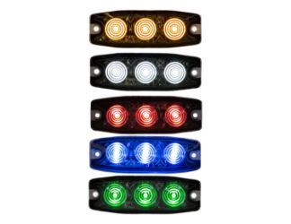 Buyers Products 8892230 3.45" 3 LED Amber Ultra- Thin Strobe Light 