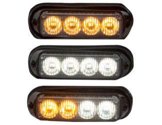 Buyers Products 8891130 4-3/4" 4 LED Amber Surface Mount Mini Strobe Light 