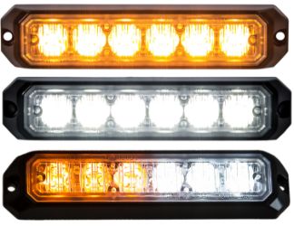 Buyers Products 8891500 5" 6 LED Amber Aluminum Mini Strobe Light Surface Mount 