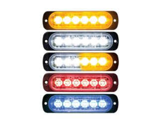 Buyers Products 8891900 4.4" 6 LED Amber Aluminum Thin Mount Horizontal Strobe Light 