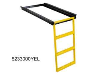 Buyers Products 5232000 2 Rung Black Powder Coated Retractable Step - 19.63" x 25.5" 