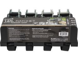 Buyers Products 5483100 1" x 14' Black Ratchet Strap - Vinyl Coated Keeper Style Hook - BUY 5483100