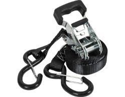 Buyers Products 5483100 1" x 14' Black Ratchet Strap - Vinyl Coated Keeper Style Hook - BUY 5483100