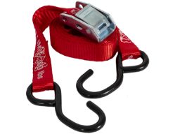 Buyers Products 5483305 1" x 10' Red Cambuckle Tie Down Strap - Coated Steel Hooks - BUY 5483305