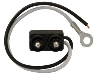 Buyers Products 5620251 2-Pin Right Angle Male Plug with Stripped Power Wire and #10 Ring on Ground 