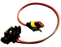 Buyers Products 5620251 2-Pin Right Angle Male Plug with Stripped Power Wire and #10 Ring on Ground - BUY 5620251