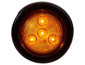 Buyers Products 5622202 2" Round Amber 4 LED Marker/Clearance Light w/ Grommet & Plug 
