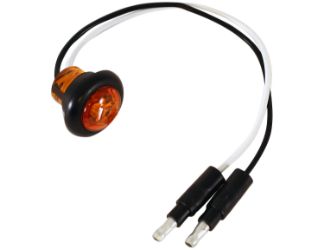 Buyers Products 5623423 3/4" Round Amber 1 LED Marker - Hard Wired with .180 Male Bullets 