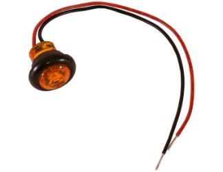 Buyers Products 5623424 3/4" Round Amber 1 LED Marker - Hard Wired with Stripped Leads 