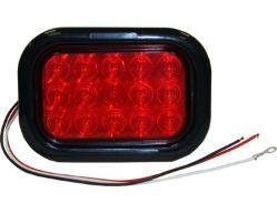 Buyers Products 5625115 5-1/3" Rectangular 15 LED Red with Grommet and PL3 Plug - BUY 5625115