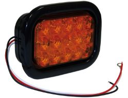 Buyers Products 5625215 5-1/3" 15 LED Amber Rectangular Turn Signal with Grommet and PL3 Plug - BUY 5625215