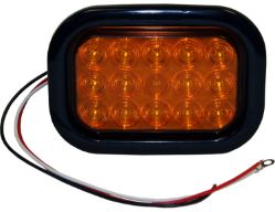 Buyers Products 5625215 5-1/3" 15 LED Amber Rectangular Turn Signal with Grommet and PL3 Plug - BUY 5625215