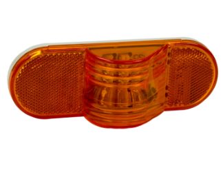 Buyers Products 5626209 6-1/2" 9 LED Amber Oval Mid Turn/Side Marker & Reflector with Grommet and PL3 Plug 