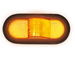 Buyers Products 5626209 6-1/2" 9 LED Amber Oval Mid Turn/Side Marker & Reflector with Grommet and PL3 Plug - BUY 5626209