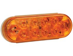 Buyers Products 5626210 6-1/2" 10 LED Amber Oval Turn Signal with Grommet and PL3 Plug - BUY 5626210